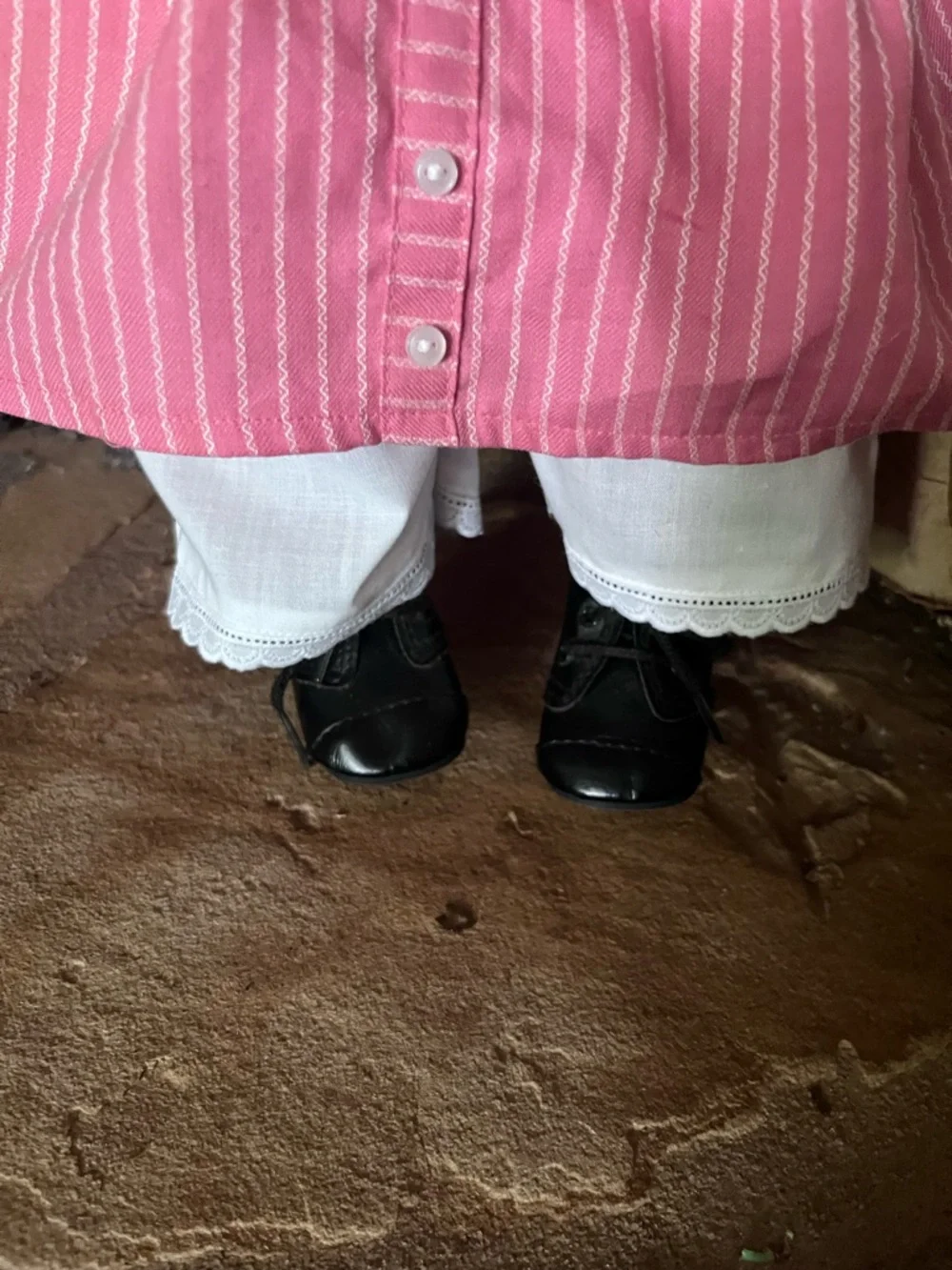 American Girl Addy Doll in Pink Striped Dress